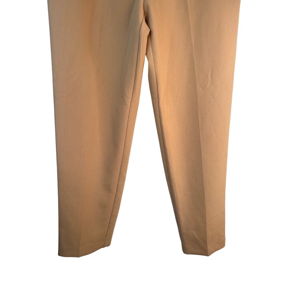ZARA Camel Tan M High Waisted Tailored Trousers Side Pockets - Picture 7 of 14